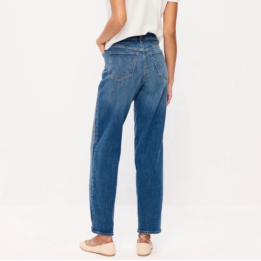 Old Navy NWT High-Waisted OG Loose Floral Print Jeans Size 4 Petite - Picture 2 of 9
